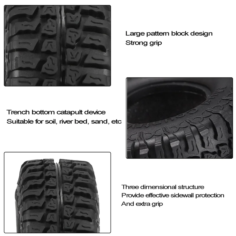 Superior Quality-4PCS 100Mm 1.9 Rubber Tire Wheel Tyre For 1/10 RC Crawler Car Traxxas TRX4 D90 Axial SCX10 II III Wraith Redcat
Superior Quality-4PCS 100Mm 1.9 Rubber Tire Wheel Tyre For 1/10 RC Crawler Car Traxxas TRX4 D90 Axial SCX10 II III Wraith Redcat
