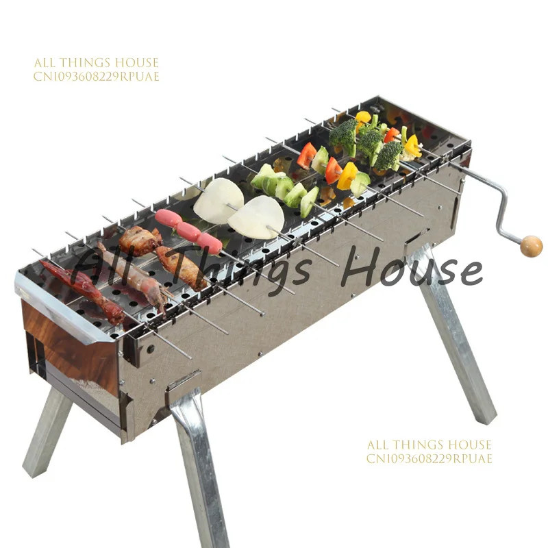 Stainless steel Barbecue Grill Outdoor Thickened Foldable BBQ Stove Hand Cranked Rotary Barbecue Machine
Stainless steel Barbecue Grill Outdoor Thickened Foldable BBQ Stove Hand Cranked Rotary Barbecue Machine