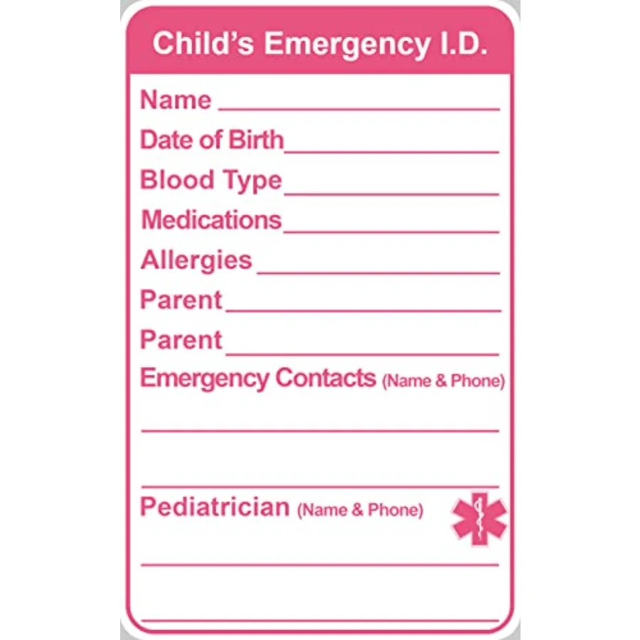 2.5x4 inch 10PCS Pink Infant In Case of Emergency Child Emergency Contact Car Seat Safety Alert Attachment Tag Stickers Child E
2.5x4 inch 10PCS Pink Infant In Case of Emergency Child Emergency Contact Car Seat Safety Alert Attachment Tag Stickers Child E