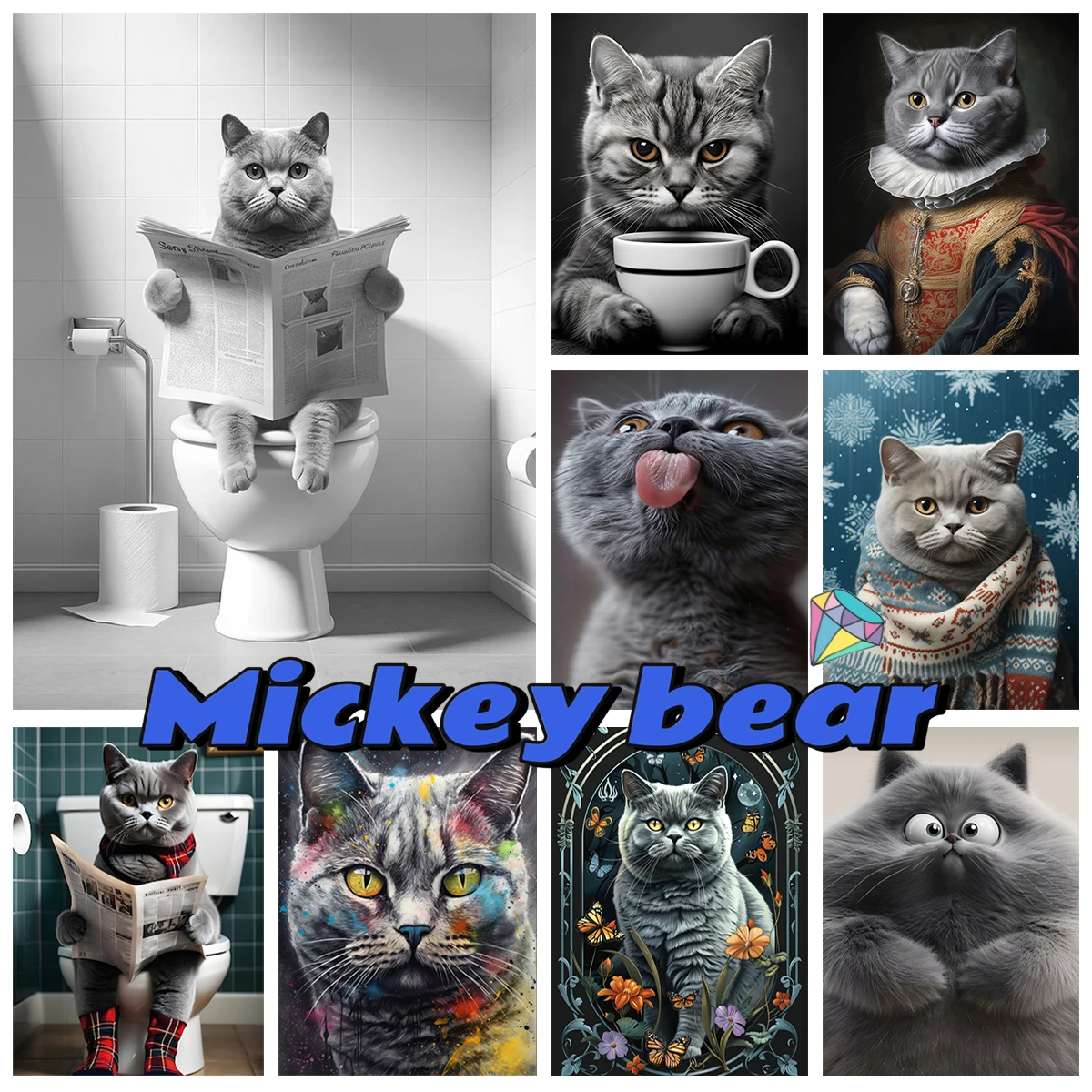 British Shorthair DIY Diamond Painting Kit Cute Pet Cat Blue Cat Picture Diamond Embroidery Mosaic Home Decor Handicraft
British Shorthair DIY Diamond Painting Kit Cute Pet Cat Blue Cat Picture Diamond Embroidery Mosaic Home Decor Handicraft