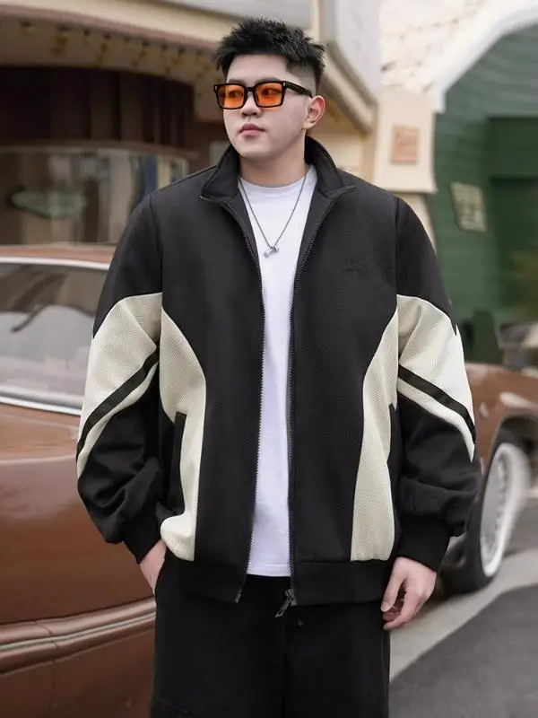 Модная мужская повседневная лоскутная куртка больших размеров, свободная верхняя одежда с воротником-стойкой на осень, длинная застежка-молния из полиэстера
Модная мужская повседневная лоскутная куртка больших размеров, свободная верхняя одежда с воротником-стойкой на осень, длинная застежка-молния из полиэстера