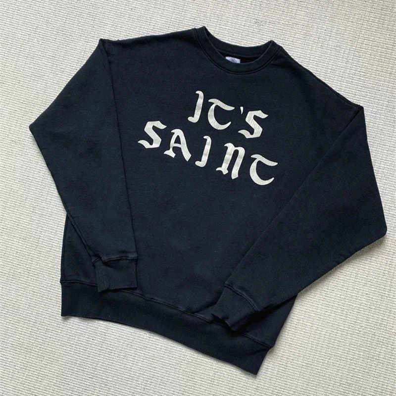 25SS Saint Michael Black Sweatshirts IT'S SAINT Letter Printing Oversized Casual Hoodie
25SS Saint Michael Black Sweatshirts IT'S SAINT Letter Printing Oversized Casual Hoodie