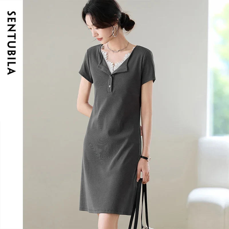SENTUBILA Women Summer Grey Dresses Cotton 2025 Casual Lace Collar Splicing Fake Two-Piece Dress Set Commute Daily Wear152LI1738
SENTUBILA Women Summer Grey Dresses Cotton 2025 Casual Lace Collar Splicing Fake Two-Piece Dress Set Commute Daily Wear152LI1738