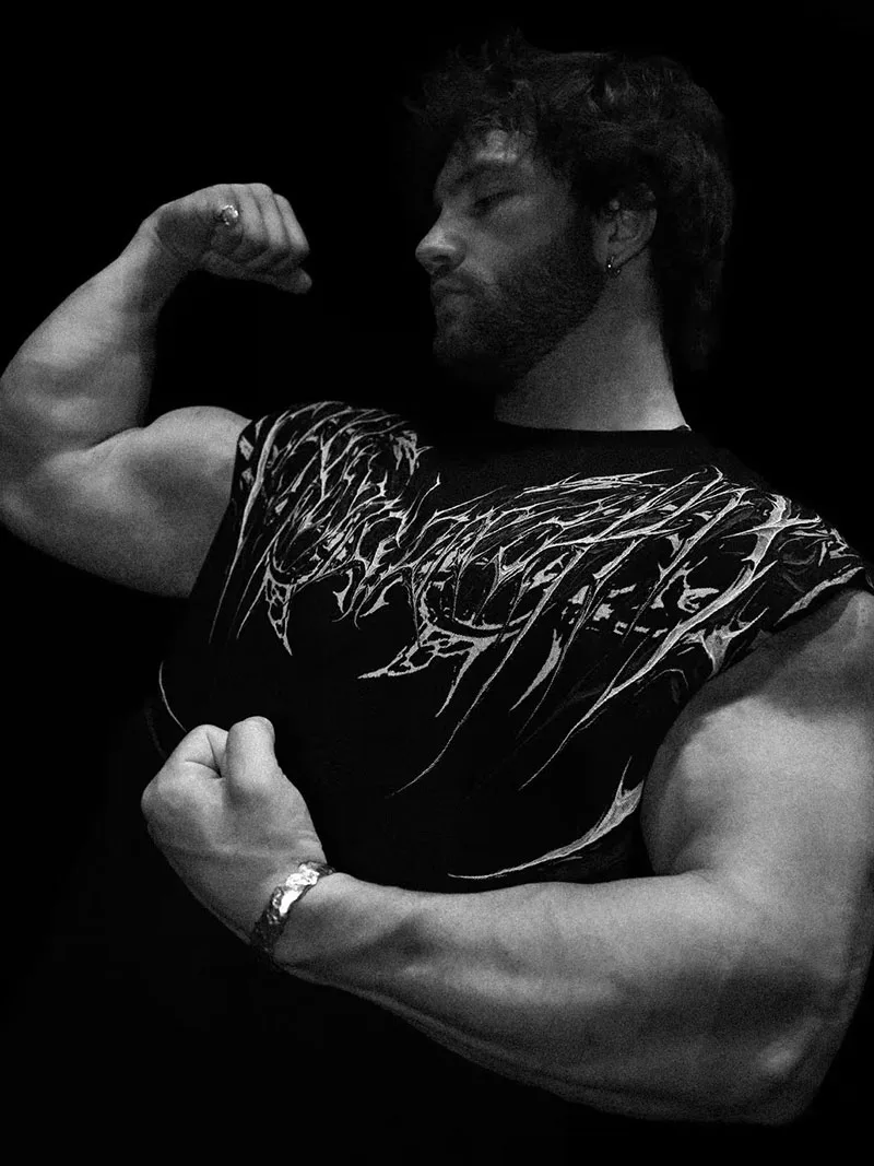 Men's Heavyweight Printed Gym Tank Top, Sleeveless Crew Neck Polyester Workout Shirt for Training Fitness Sports Activities
Men's Heavyweight Printed Gym Tank Top, Sleeveless Crew Neck Polyester Workout Shirt for Training Fitness Sports Activities