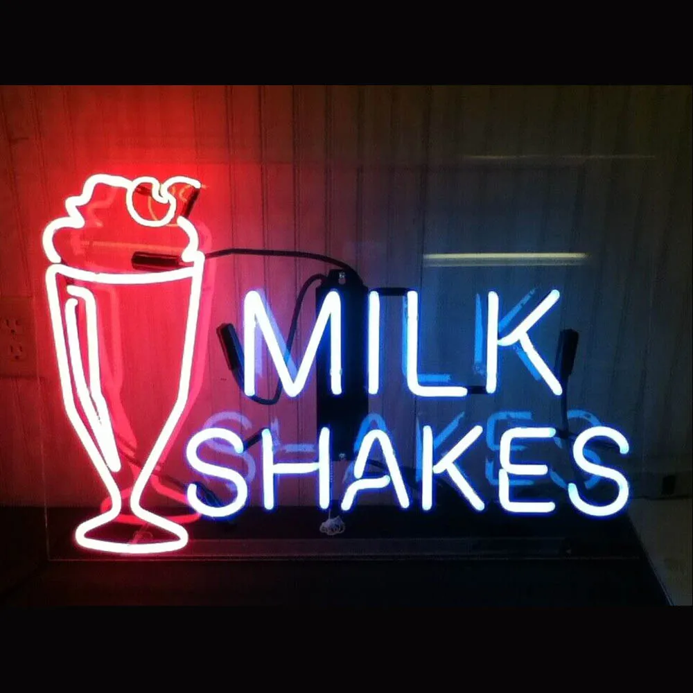 Milk Shakes Neon Bar Sign Light Custom Handmade Real Glass Tube Store Advertise Room Decor Display Neon Lamp Hang On Wall 17X14"
Milk Shakes Neon Bar Sign Light Custom Handmade Real Glass Tube Store Advertise Room Decor Display Neon Lamp Hang On Wall 17X14"