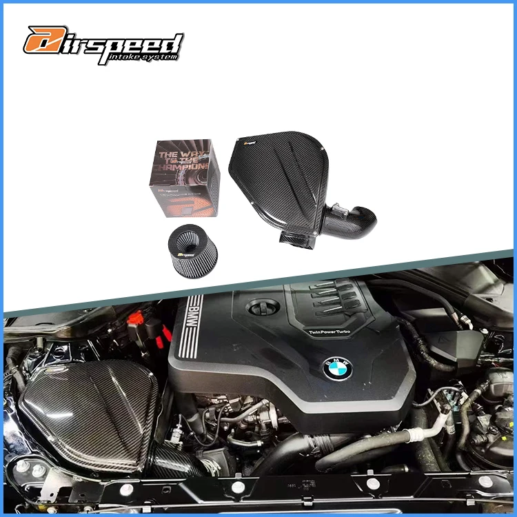 Airspeed Brand 100% Dry Carbon Fiber Cold Air Intake System for BMW 3 4 Series(B48 G2X) 2.0T G20 G22 G28
Airspeed Brand 100% Dry Carbon Fiber Cold Air Intake System for BMW 3 4 Series(B48 G2X) 2.0T G20 G22 G28