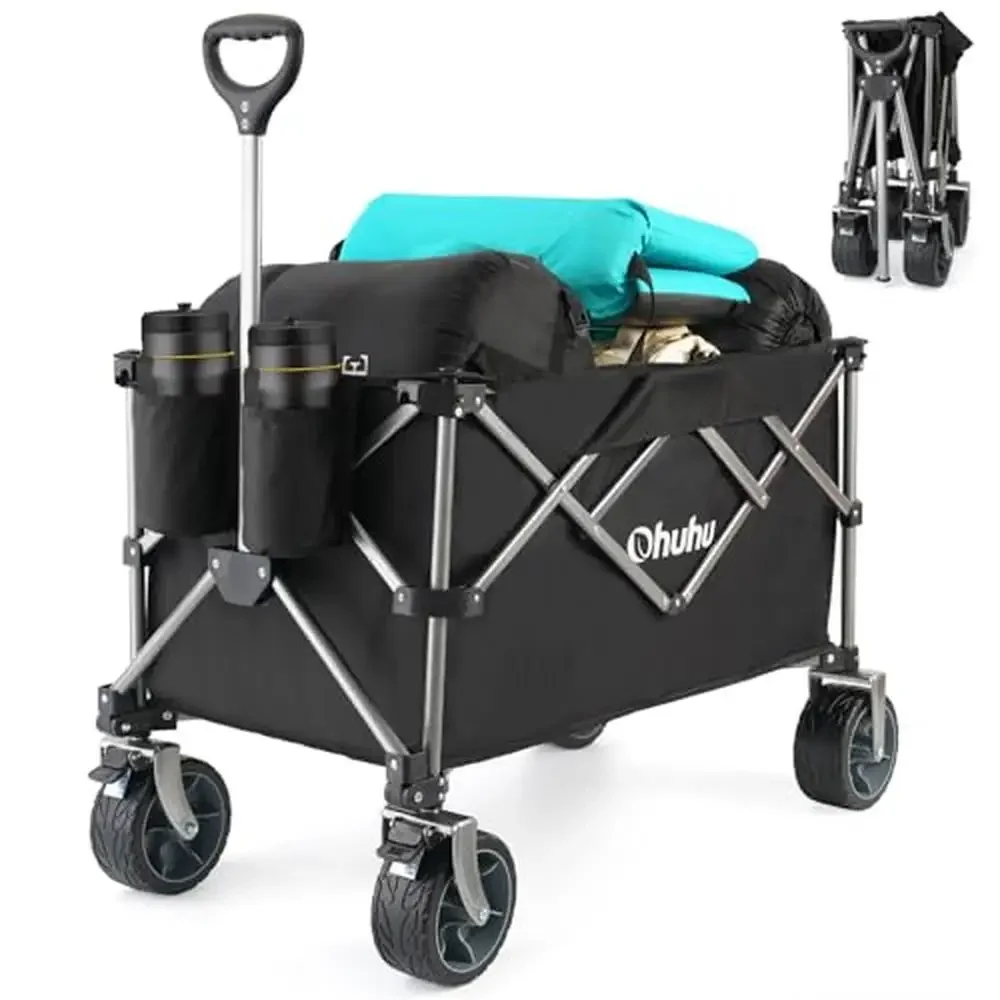 Foldable Utility Wagon Cart 440LB Capacity Big Wheels All-Terrain Hauler Portable Transporter Shopping Wagon Beach Garden Cart
Foldable Utility Wagon Cart 440LB Capacity Big Wheels All-Terrain Hauler Portable Transporter Shopping Wagon Beach Garden Cart