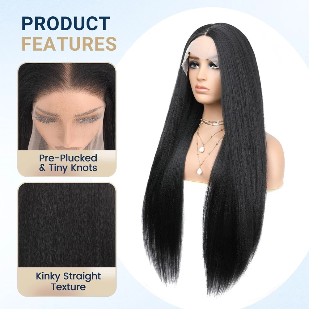 Wear And Go 13x4 HD Lace Front Wig Synthetic Yaki Straight Glueless Pre Plucked Baby Hair Natural Black For Black Women Daily
Wear And Go 13x4 HD Lace Front Wig Synthetic Yaki Straight Glueless Pre Plucked Baby Hair Natural Black For Black Women Daily