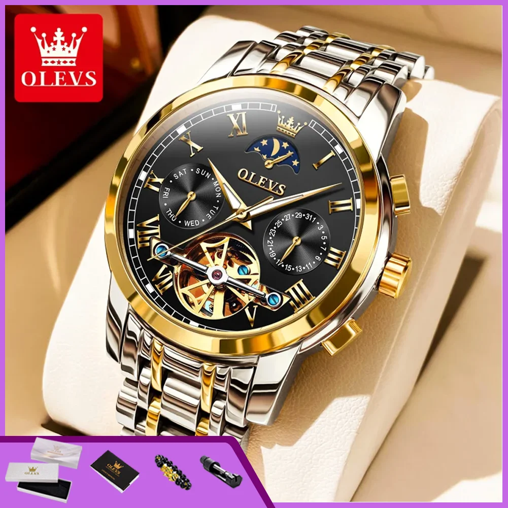 OLEVS 6617 Original Men's Watches Luxury Brand Skeleton Flywheel Moon Phase Calendar Business Automatic Mechanical Watch for Man
OLEVS 6617 Original Men's Watches Luxury Brand Skeleton Flywheel Moon Phase Calendar Business Automatic Mechanical Watch for Man
