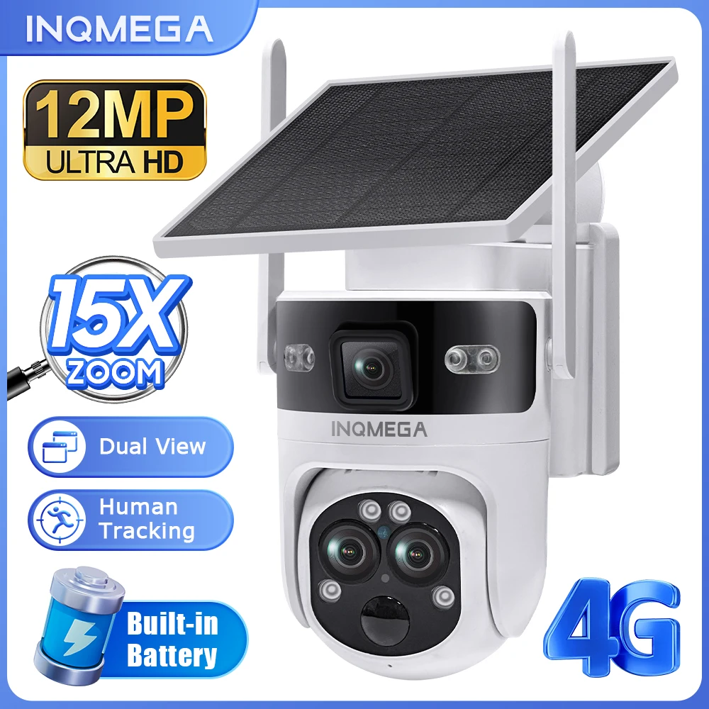 INQMEGA 12MP 6K 15x Zoom Triple Lens Solar Camera 4G/WIFI Wireless Outdoor Dual View 360° Rotation PIR Human Detection Camera
INQMEGA 12MP 6K 15x Zoom Triple Lens Solar Camera 4G/WIFI Wireless Outdoor Dual View 360° Rotation PIR Human Detection Camera