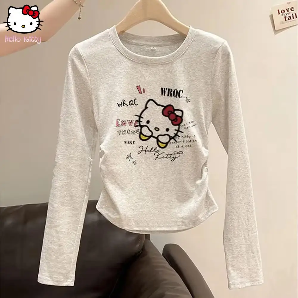Sanrio Anime Hello Kitty Cotton T-Shirt Girls Pullover Long Sleeve Spring Autumn Round Neck Tops Slim-Fitting Base Shirt Kawaii
Sanrio Anime Hello Kitty Cotton T-Shirt Girls Pullover Long Sleeve Spring Autumn Round Neck Tops Slim-Fitting Base Shirt Kawaii