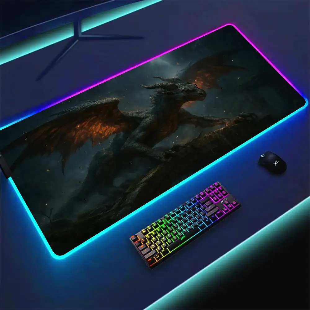 Коврик для мыши RGB, черный летающий дракон, светодиодные светящиеся игровые коврики, резиновый противоскользящий настольный коврик, аксессуары для геймера, ПК, игровая клавиатура, коврик для мыши
Коврик для мыши RGB, черный летающий дракон, светодиодные светящиеся игровые коврики, резиновый противоскользящий настольный коврик, аксессуары для геймера, ПК, игровая клавиатура, коврик для мыши