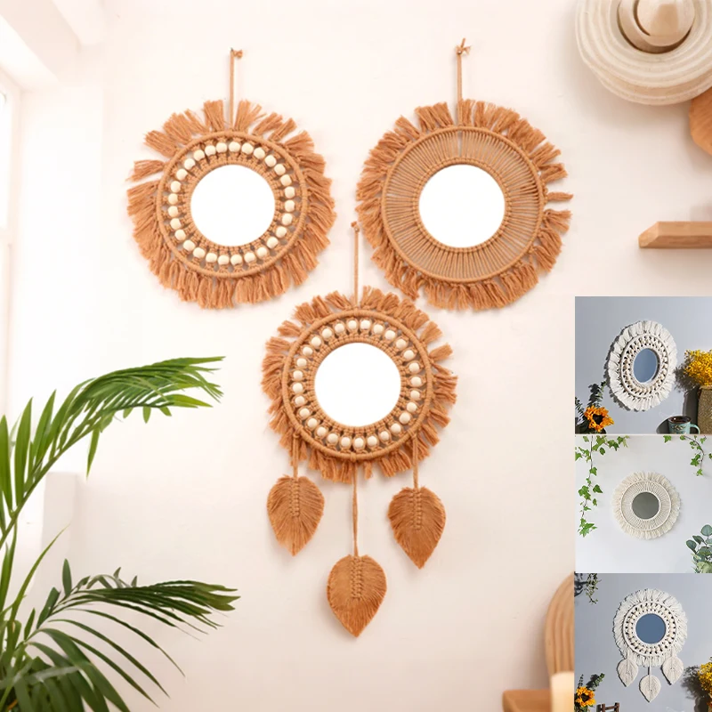 Handwoven Tassel Decorative Mirror Modern Minimalist Style Macrame Decorative for Garden Apartment Living Room Bedroom Decor
Handwoven Tassel Decorative Mirror Modern Minimalist Style Macrame Decorative for Garden Apartment Living Room Bedroom Decor