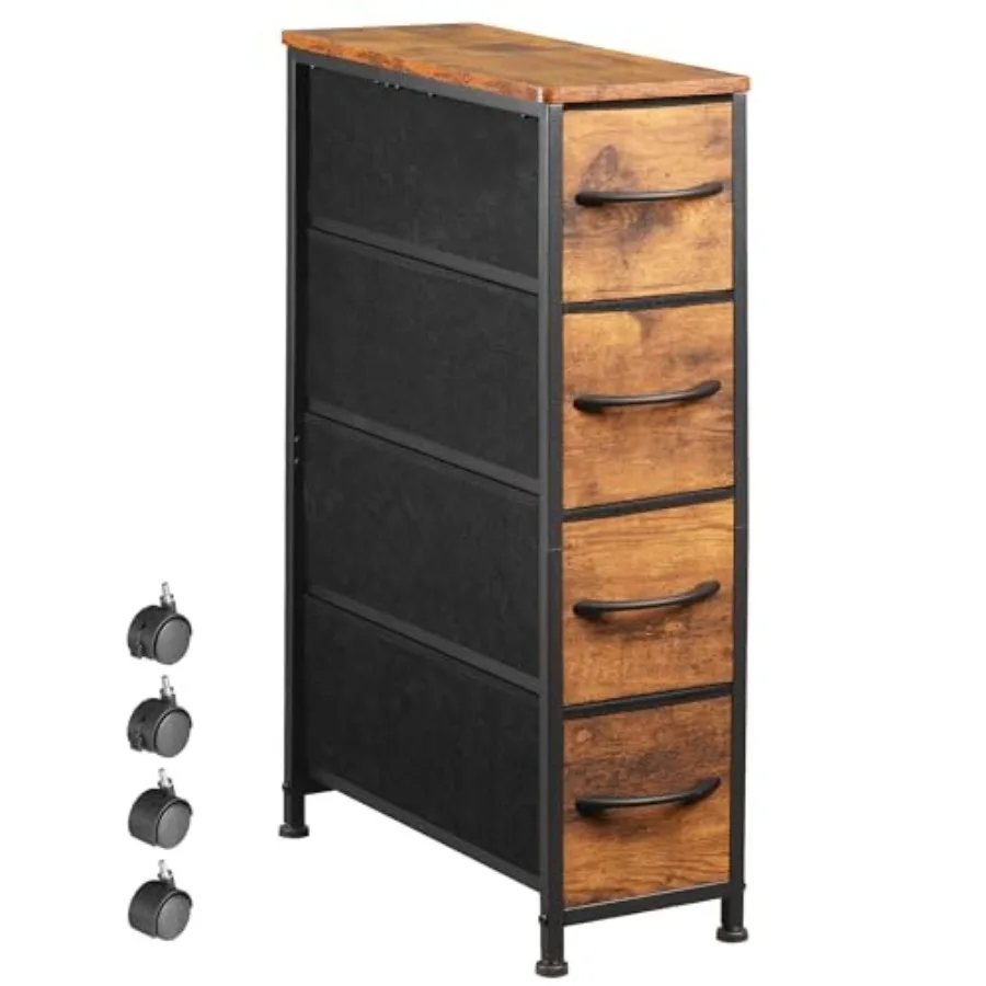Narrow Dresser Storage Tower with 4 Drawers Slim Dresser Chest of Drawers with Steel Frame Wood Top Dresser for Bedroom Bathroo
Narrow Dresser Storage Tower with 4 Drawers Slim Dresser Chest of Drawers with Steel Frame Wood Top Dresser for Bedroom Bathroo