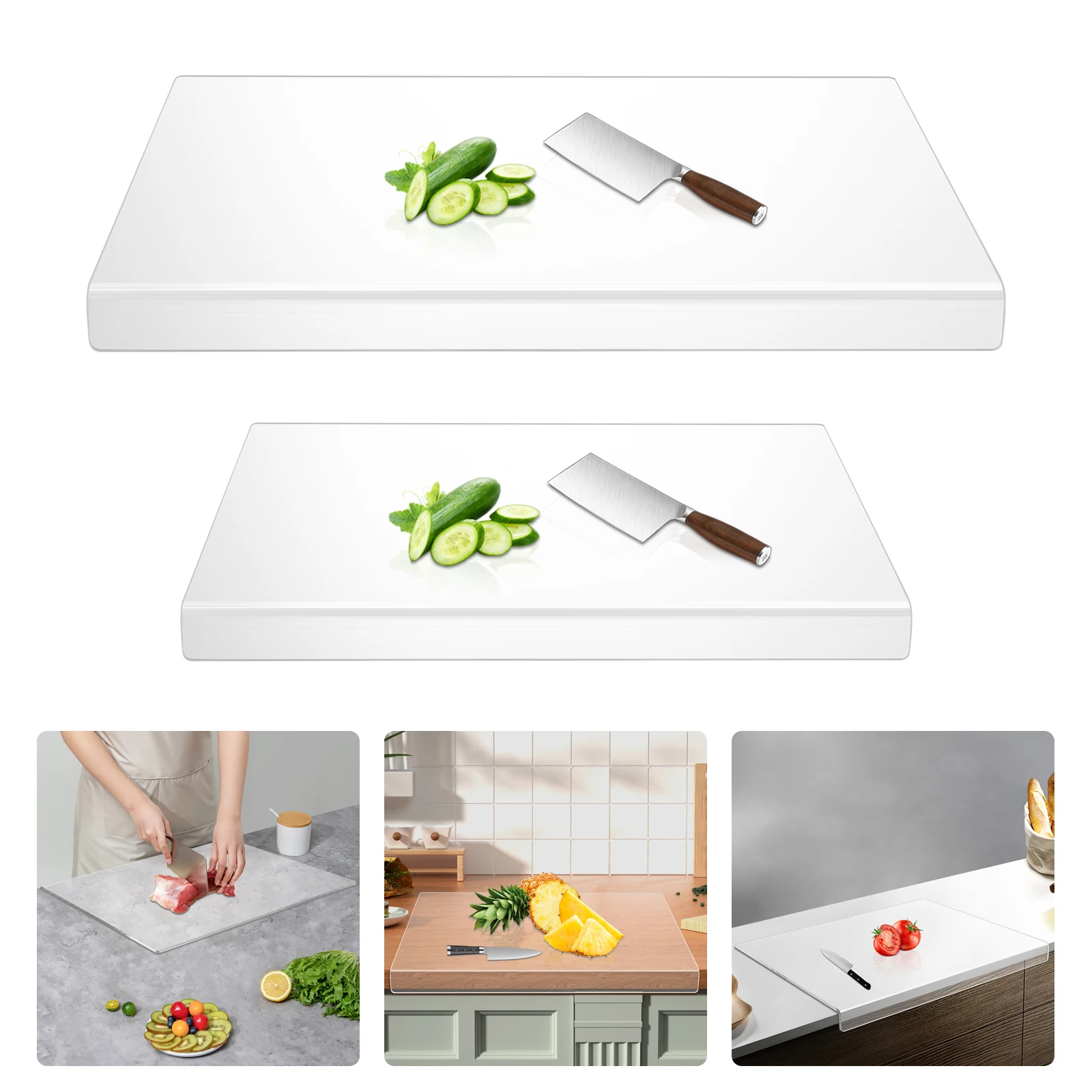 2PCS Kitchen Acrylic Chopping Board, Clear Chopping Board, Clear Countertop Board Anti-Slip for Cut Meat Vegetables Bread
2PCS Kitchen Acrylic Chopping Board, Clear Chopping Board, Clear Countertop Board Anti-Slip for Cut Meat Vegetables Bread 