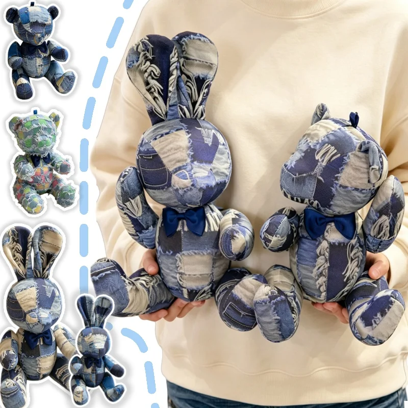 High Quality Jointed Textile Crafts Bear Moveable Arms and Legs Plush Toy Denim Bunny Rabbit Plushie Doll Kids Birthday Gift
High Quality Jointed Textile Crafts Bear Moveable Arms and Legs Plush Toy Denim Bunny Rabbit Plushie Doll Kids Birthday Gift