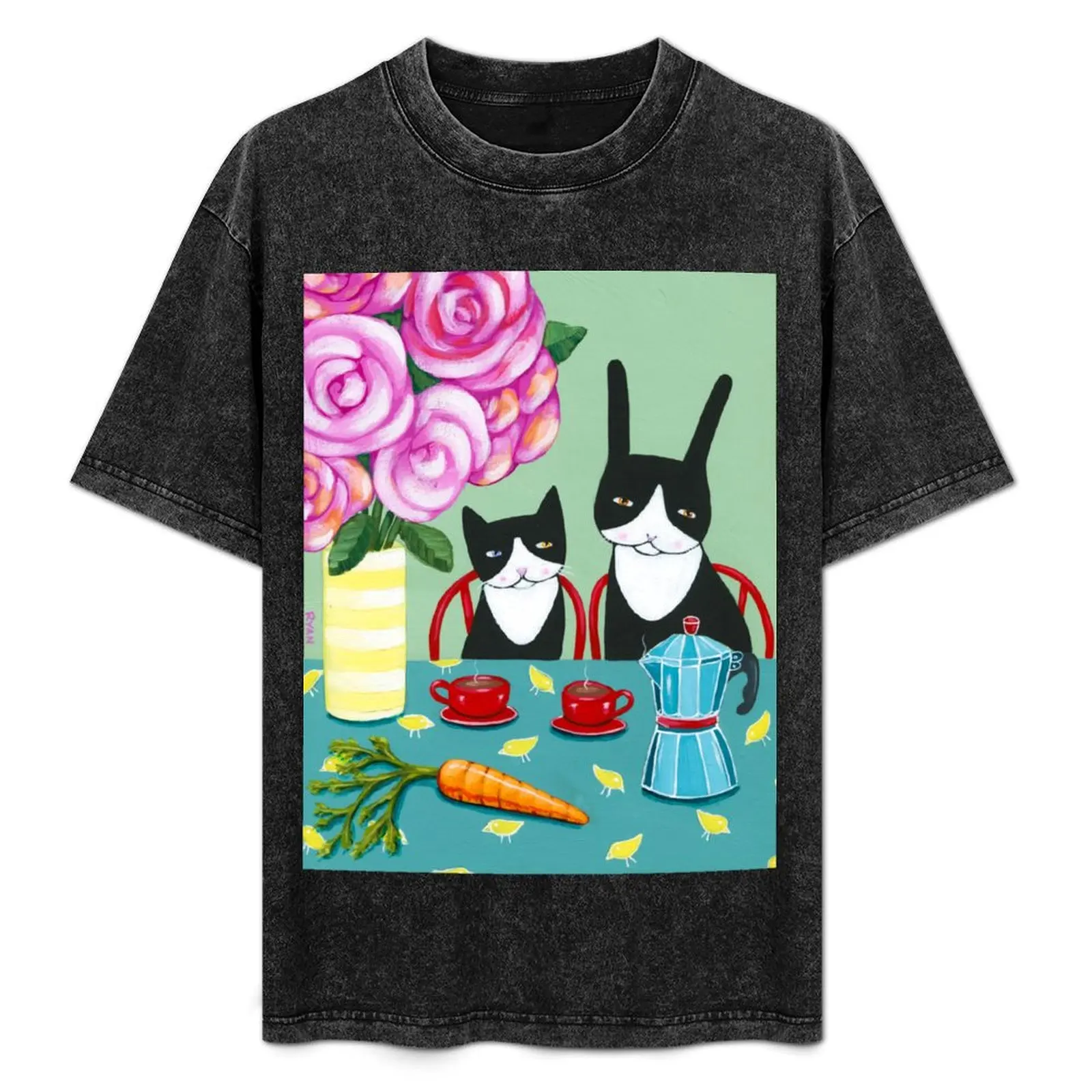 Rabbit and Cat Breakfast Coffee T-Shirt Sun Block Outdoor T-Shirt
Rabbit and Cat Breakfast Coffee T-Shirt Sun Block Outdoor T-Shirt