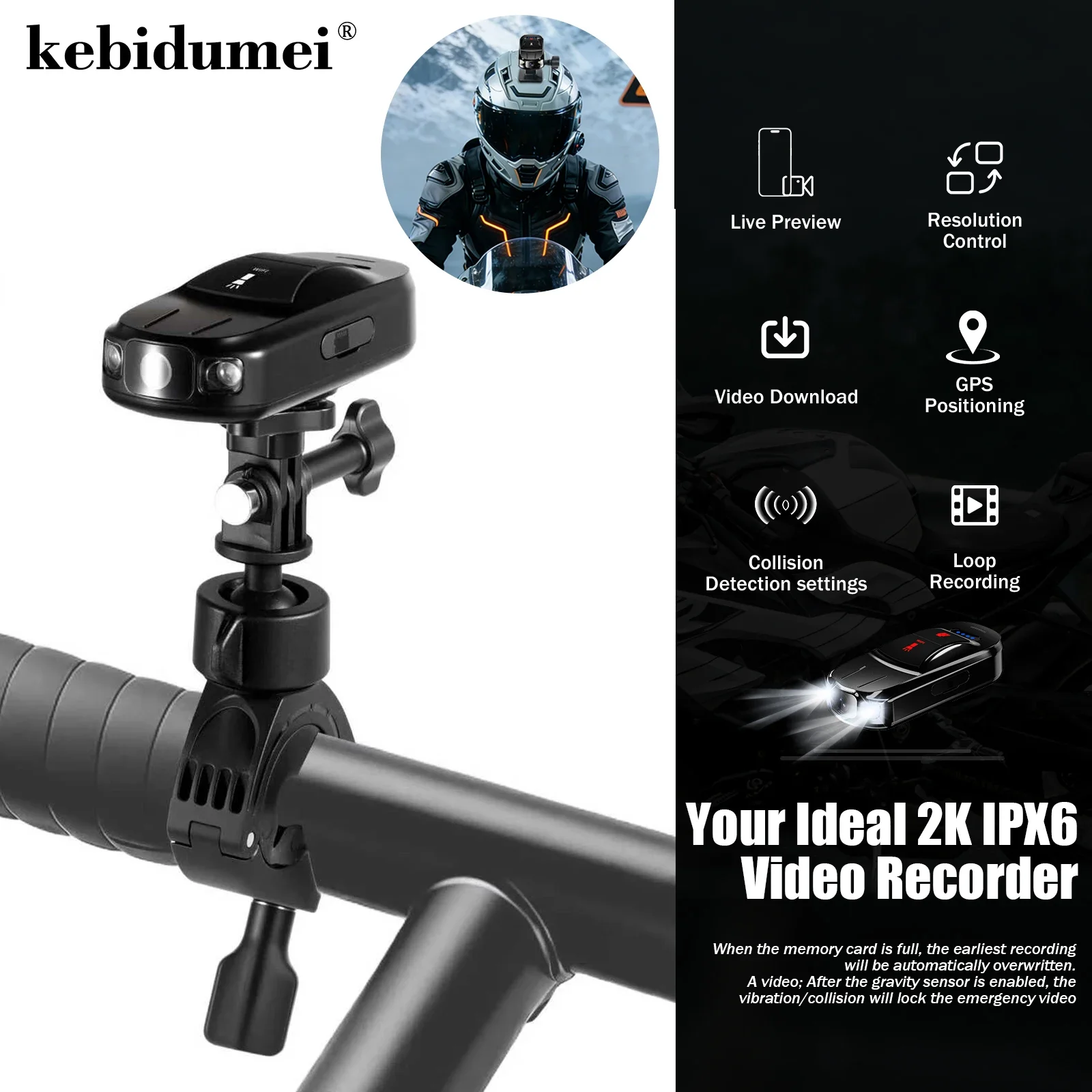 MT-09 Motorcycle DVR 1080P Waterproof Navigation Camera 2000 mAh Battery with Wifi App for Bicycles Motorcycle Handle Helmet
MT-09 Motorcycle DVR 1080P Waterproof Navigation Camera 2000 mAh Battery with Wifi App for Bicycles Motorcycle Handle Helmet