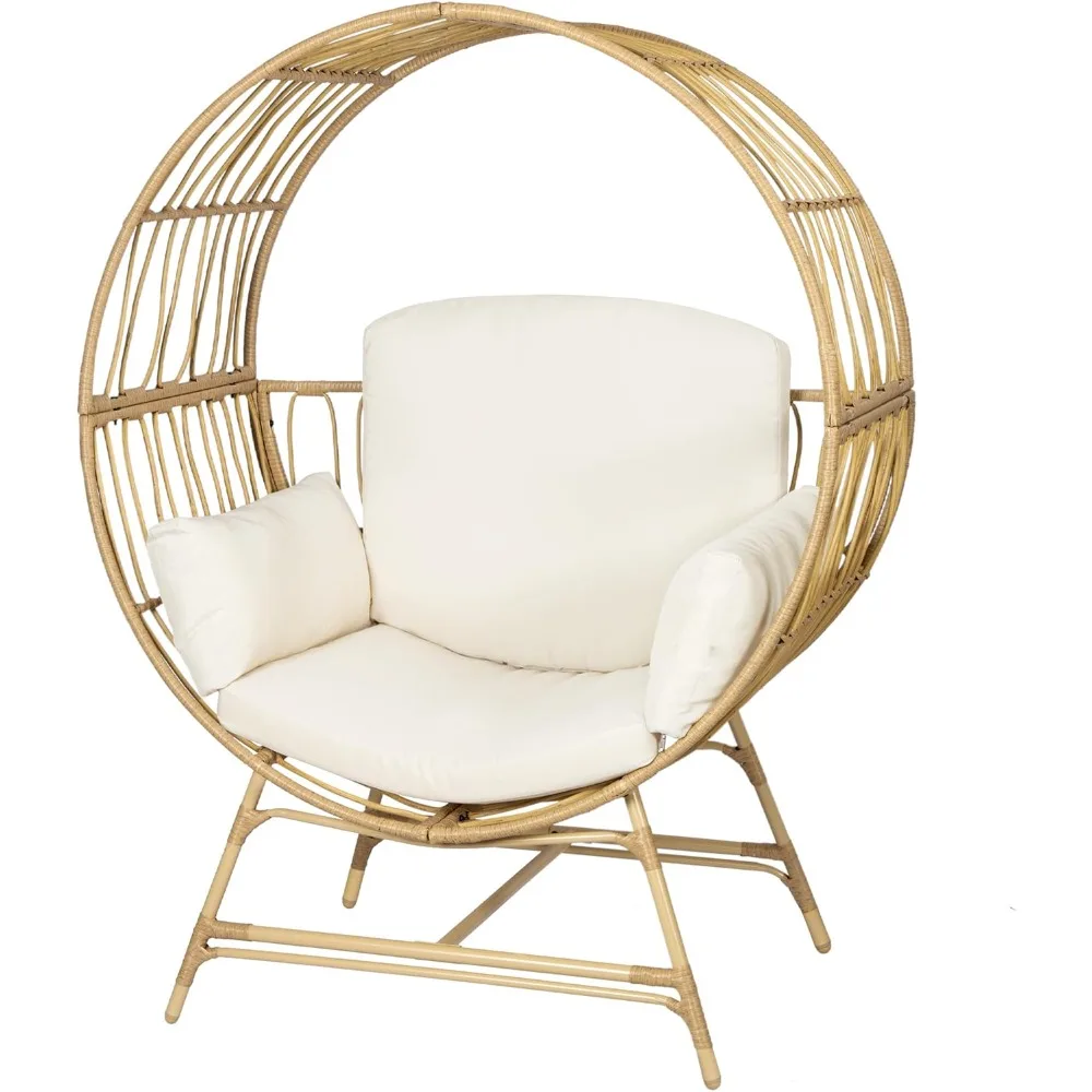 Round Egg Chair, Oversized Indoor Outdoor Lounger, W/ 4 Cushions, Steel Frame, 330lbs Capacity, Egg Chair
Round Egg Chair, Oversized Indoor Outdoor Lounger, W/ 4 Cushions, Steel Frame, 330lbs Capacity, Egg Chair