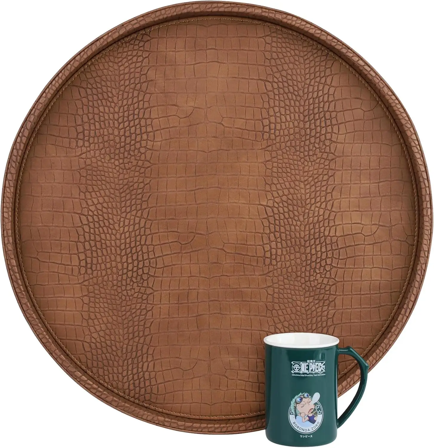 Round Faux Leather Serving Tray 20'', Ottoman Table for Tea Coffee Breakfast in Living Room Kitchen (Brown)
Round Faux Leather Serving Tray 20'', Ottoman Table for Tea Coffee Breakfast in Living Room Kitchen (Brown)