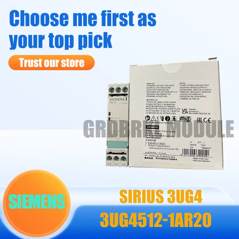 New Original SIEMENS 3UG4512-1AR20 Phase Monitoring Relay 160-690V AC
New Original SIEMENS 3UG4512-1AR20 Phase Monitoring Relay 160-690V AC