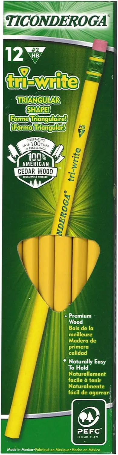 Triangular Wood-Cased #2 HB Soft Pencils, Pack of 6 with 72 Total Count, Yellow for Easy Grip
Triangular Wood-Cased #2 HB Soft Pencils, Pack of 6 with 72 Total Count, Yellow for Easy Grip