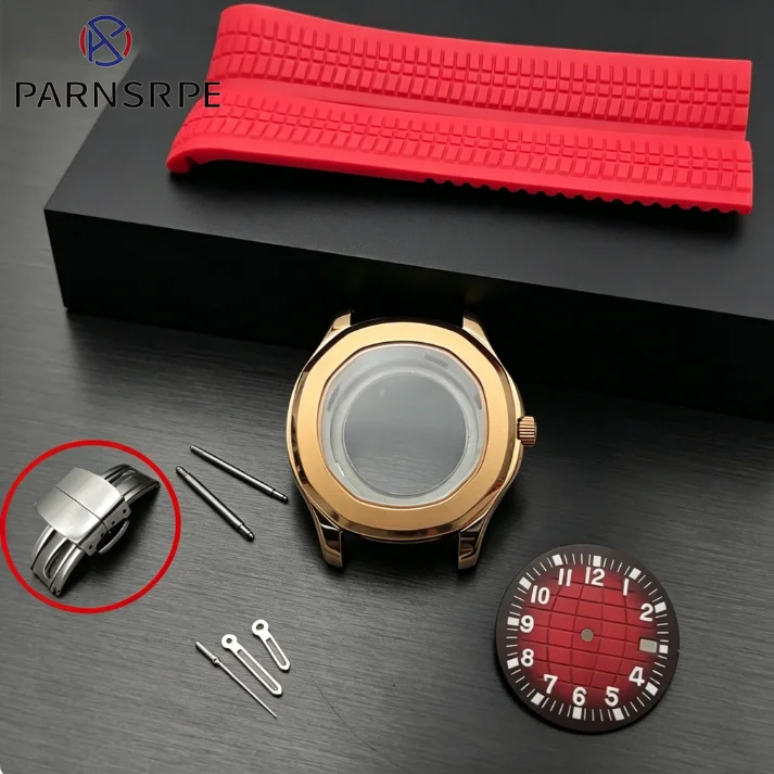 Men's Mechanical Watch Kit 42mm Rose Gold Case Rubber Strap Sterile Dial Matching Hands For NH35 Movement Watch Accessories
Men's Mechanical Watch Kit 42mm Rose Gold Case Rubber Strap Sterile Dial Matching Hands For NH35 Movement Watch Accessories