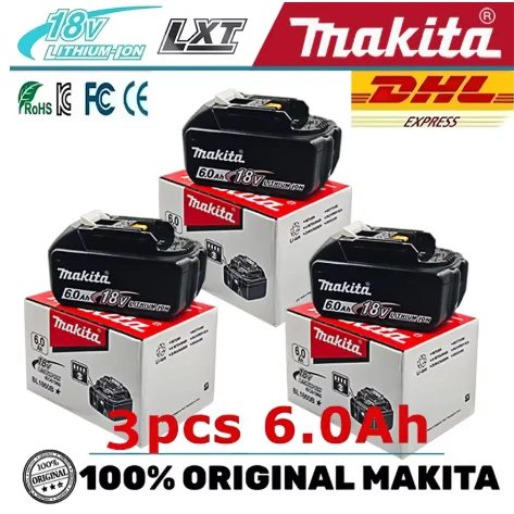 100% Original Makita 18V 6.0 Rechargeable Lithium Battery with LED Indicator High Capacity for Makita Cordles Power Tool Battery
100% Original Makita 18V 6.0 Rechargeable Lithium Battery with LED Indicator High Capacity for Makita Cordles Power Tool Battery