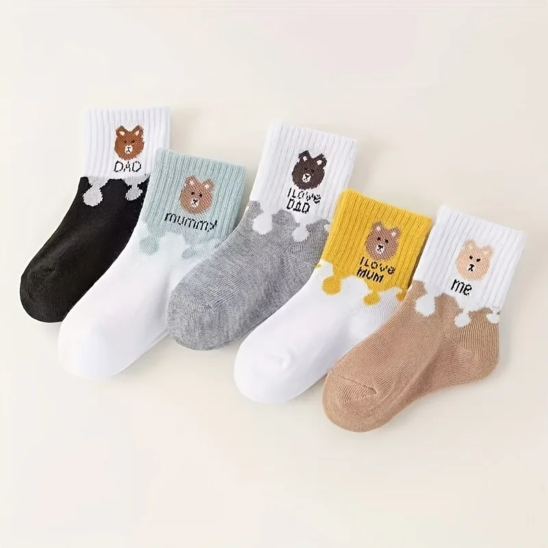 Baby Toddler Boys Socks 5 Pairs Cartoon Bear Mid-Calf High Elastic Soft Sports Socks
Baby Toddler Boys Socks 5 Pairs Cartoon Bear Mid-Calf High Elastic Soft Sports Socks