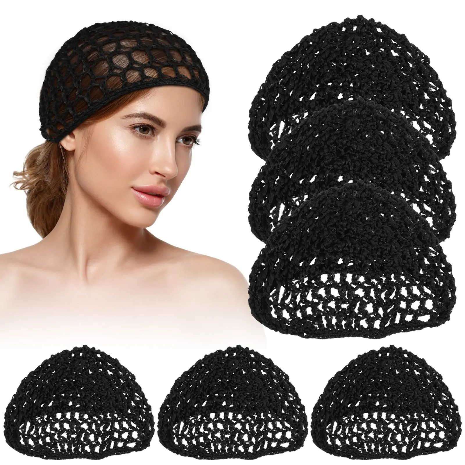 6 Pcs Net Polyester Mesh Crochet Elastic Durable Woman Hair Care Nets Women Bathing Girl Accessories Thick Short Headdress
6 Pcs Net Polyester Mesh Crochet Elastic Durable Woman Hair Care Nets Women Bathing Girl Accessories Thick Short Headdress