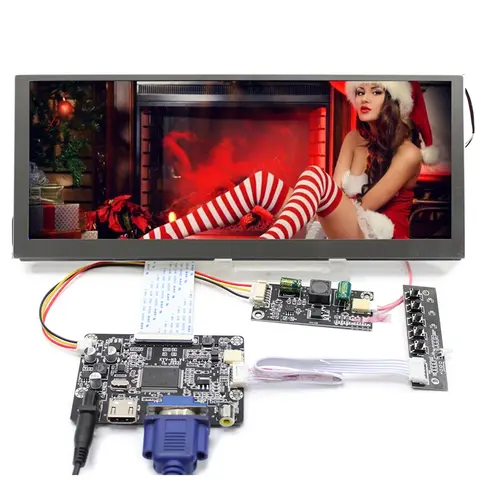 New 10.3" 1280x480 LCD Brightness 800cd 10.3 inch LCD Screen with HDMI VGA AV LCD Controller Board Outdoor/car navigation audio