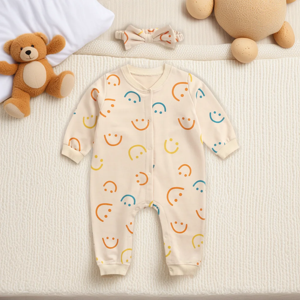 Cotton Toddler Girls Jumpsuits Autumn Fashion Infants Rompers Clothing Spring with Headband
Cotton Toddler Girls Jumpsuits Autumn Fashion Infants Rompers Clothing Spring with Headband