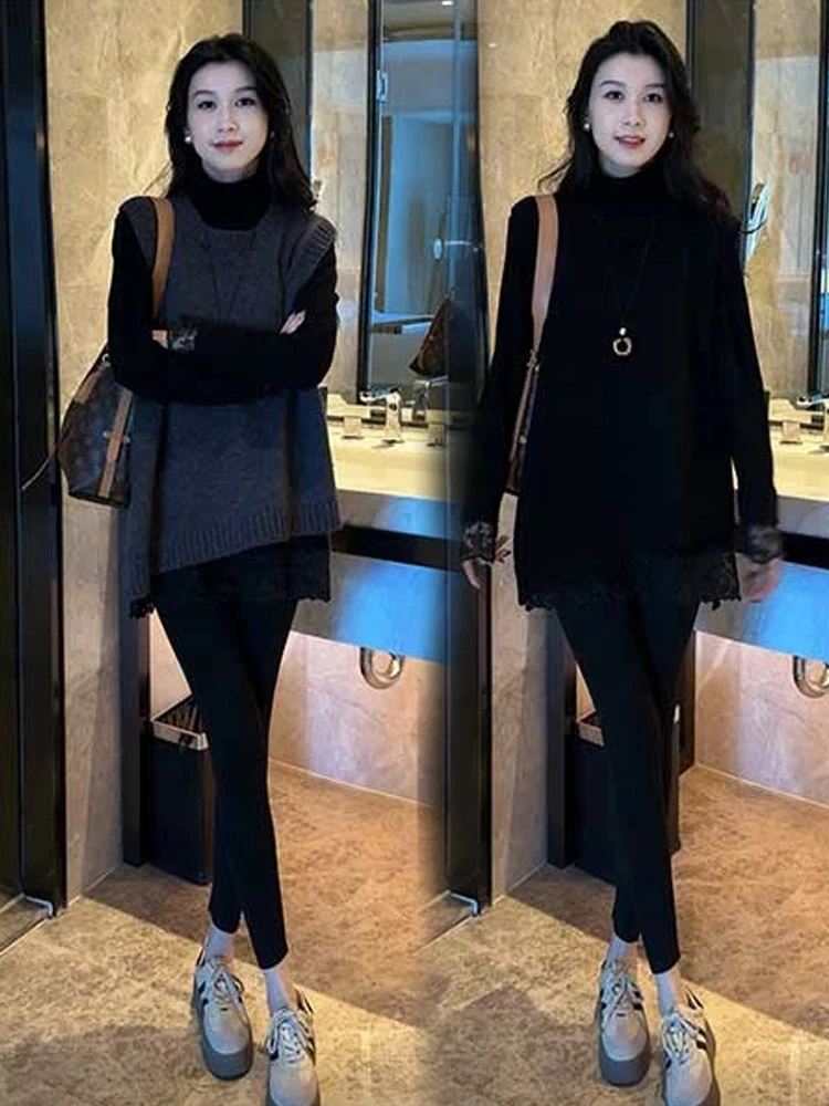Early Spring 2025 Knitted Lace Long Sve Base irt And Vest Set Irregular Hemline Svel Faionable Two-Piece Women's...
Early Spring 2025 Knitted Lace Long Sve Base irt And Vest Set Irregular Hemline Svel Faionable Two-Piece Women's...