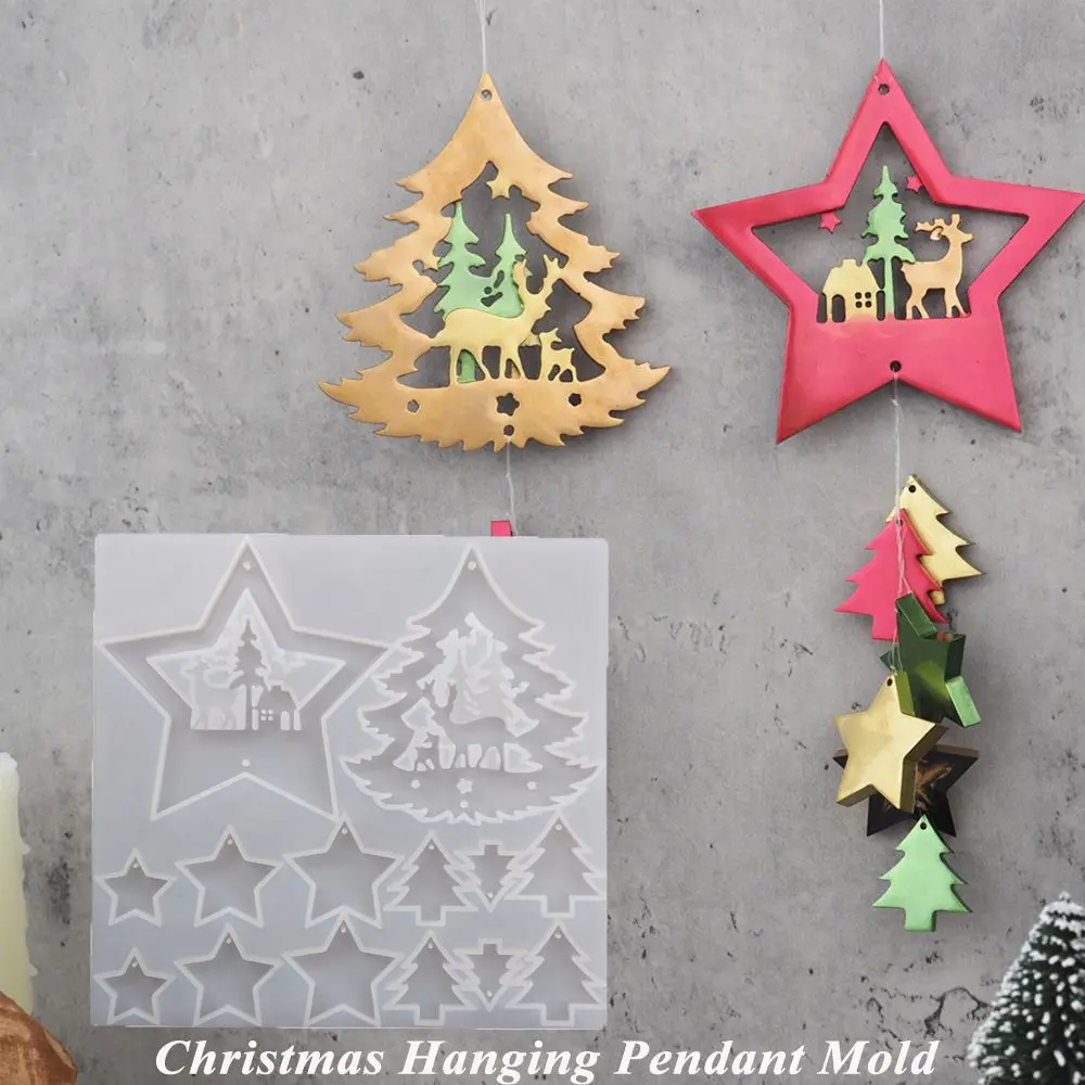 DIY Elk Christmas Tree Christmas Hanging Pendant Mold Resin Mould Merry Christmas Silicone Molds 
DIY Elk Christmas Tree Christmas Hanging Pendant Mold Resin Mould Merry Christmas Silicone Molds