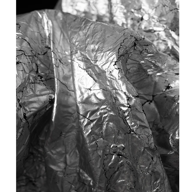 Silver Black Bottom Coating Kneading Fold Crack Rock Pattern Distressed Texture Wide and Thick Clothing Creation Fabric
Silver Black Bottom Coating Kneading Fold Crack Rock Pattern Distressed Texture Wide and Thick Clothing Creation Fabric