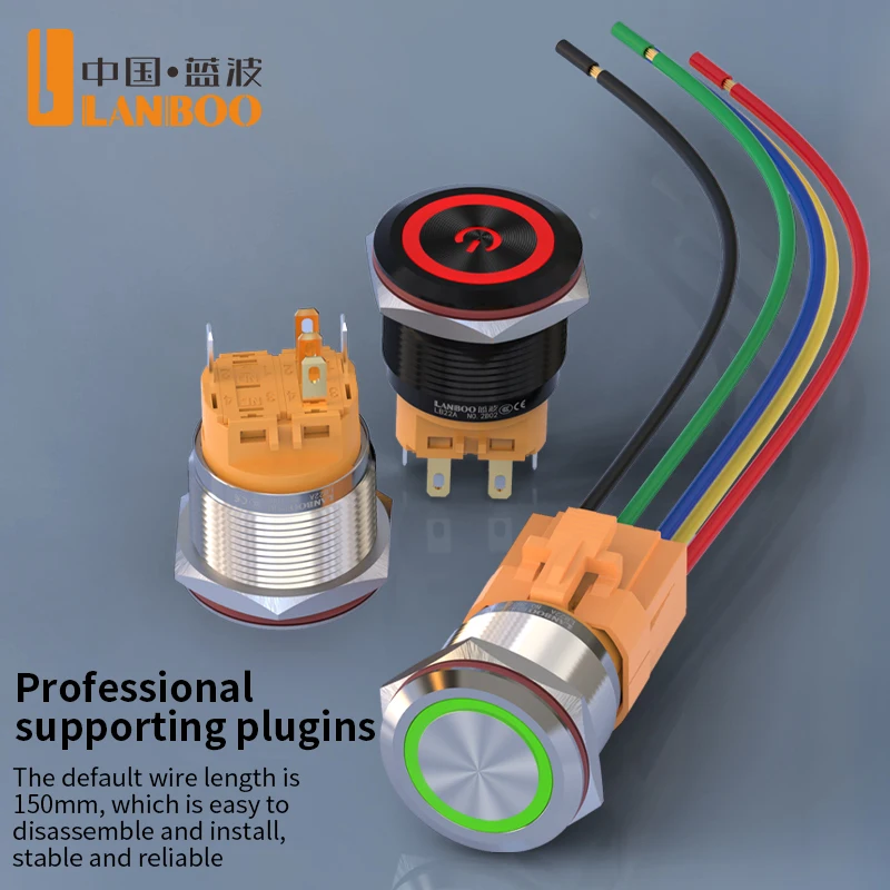 LANBOO 22mm RGB Dual Color Momentary round Push Switch 1NO1NC Nickel Plated Brass for Electronics
LANBOO 22mm RGB Dual Color Momentary round Push Switch 1NO1NC Nickel Plated Brass for Electronics