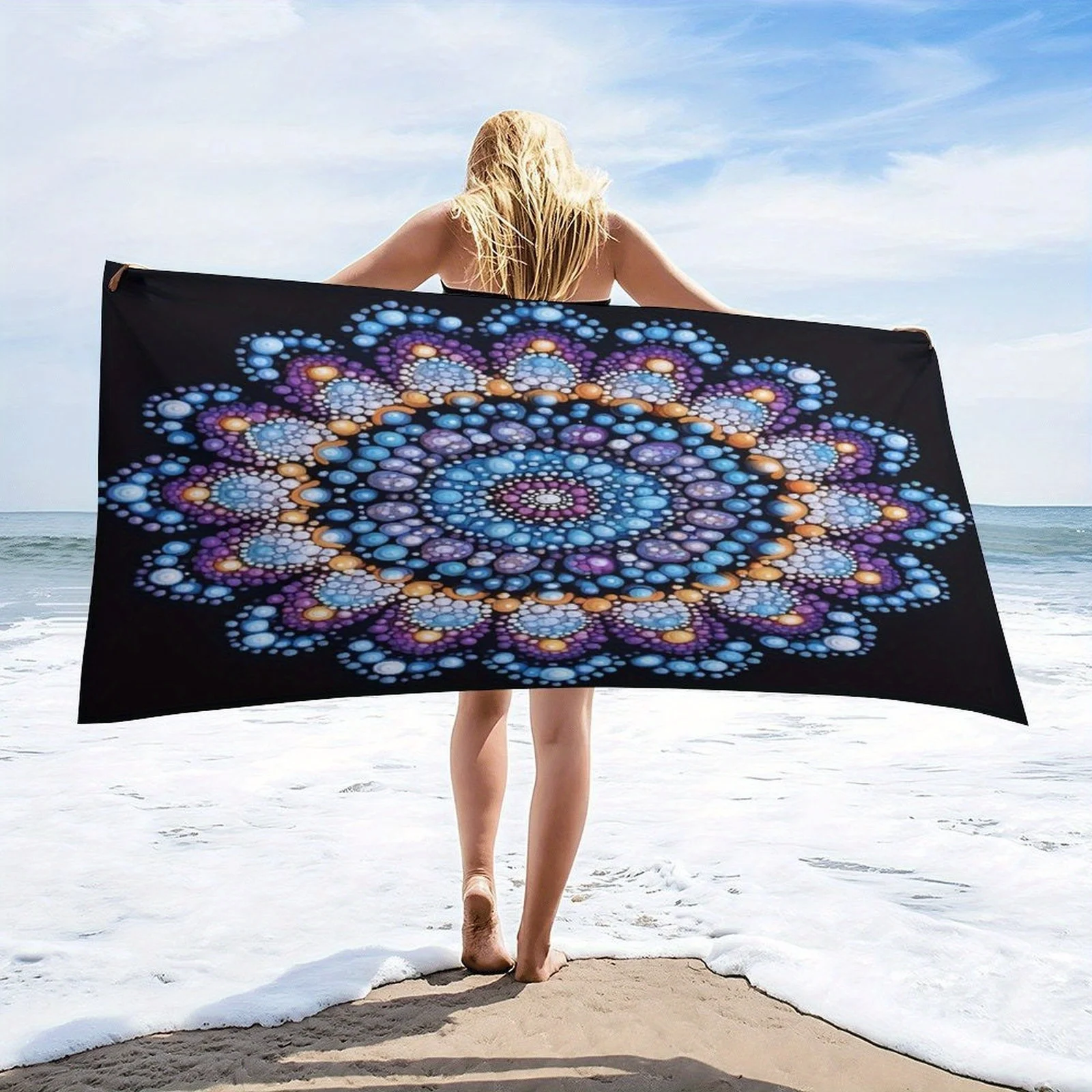 Очень большое быстросохнущее пляжное полотенце - супервпитывающее полотенце для ванной, спортзала, путешествий - легкое, с дизайном в стиле мандалы, синего/фиолетового/оранжевого цвета.
Очень большое быстросохнущее пляжное полотенце - супервпитывающее полотенце для ванной, спортзала, путешествий - легкое, с дизайном в стиле мандалы, синего/фиолетового/оранжевого цвета.