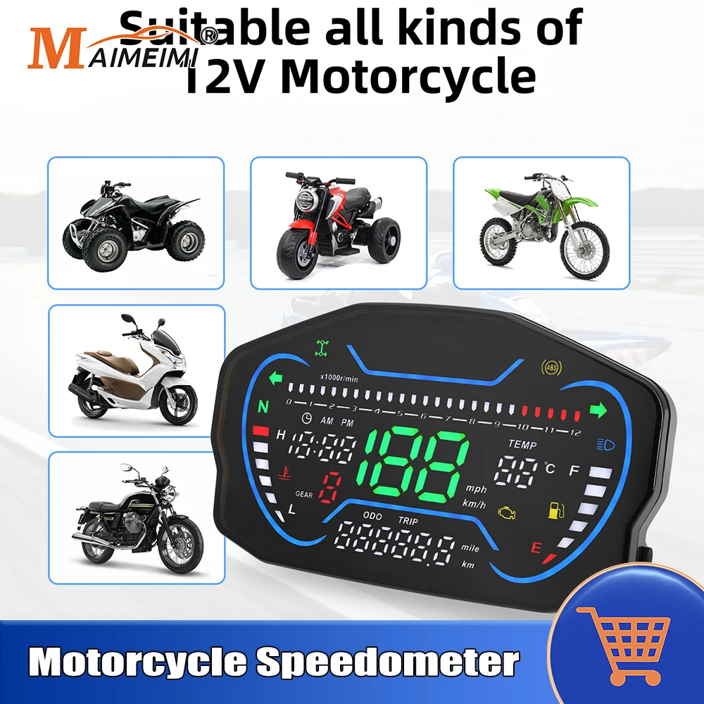Универсальный цифровой мотоциклетный спидометр, одометр, тахометр, уровень топлива, измеритель температуры воды или датчик скорости для мотоцикла 12 В
Универсальный цифровой мотоциклетный спидометр, одометр, тахометр, уровень топлива, измеритель температуры воды или датчик скорости для мотоцикла 12 В