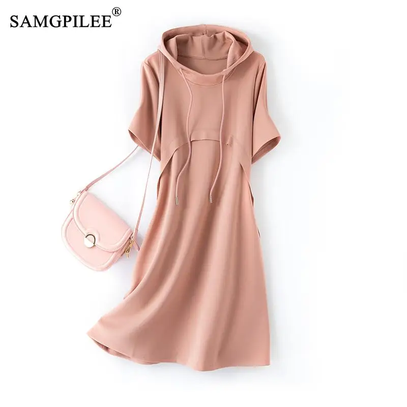 Elegant Casual Dress Women Simple Light Luxury Thin Hooded Casual Solid Air Cotton Commuter 2023 Summer New In Dresses 4XL
Elegant Casual Dress Women Simple Light Luxury Thin Hooded Casual Solid Air Cotton Commuter 2023 Summer New In Dresses 4XL