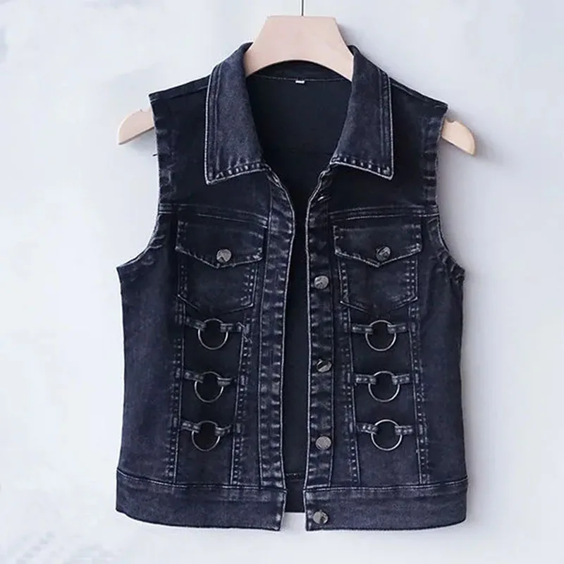 Fashion Purple Black Denim Vest Denim Jacket 2023 Spring Autumn New Korean Sleeveless Denim Waistcoat Jeans Coat Top Female
Fashion Purple Black Denim Vest Denim Jacket 2023 Spring Autumn New Korean Sleeveless Denim Waistcoat Jeans Coat Top Female