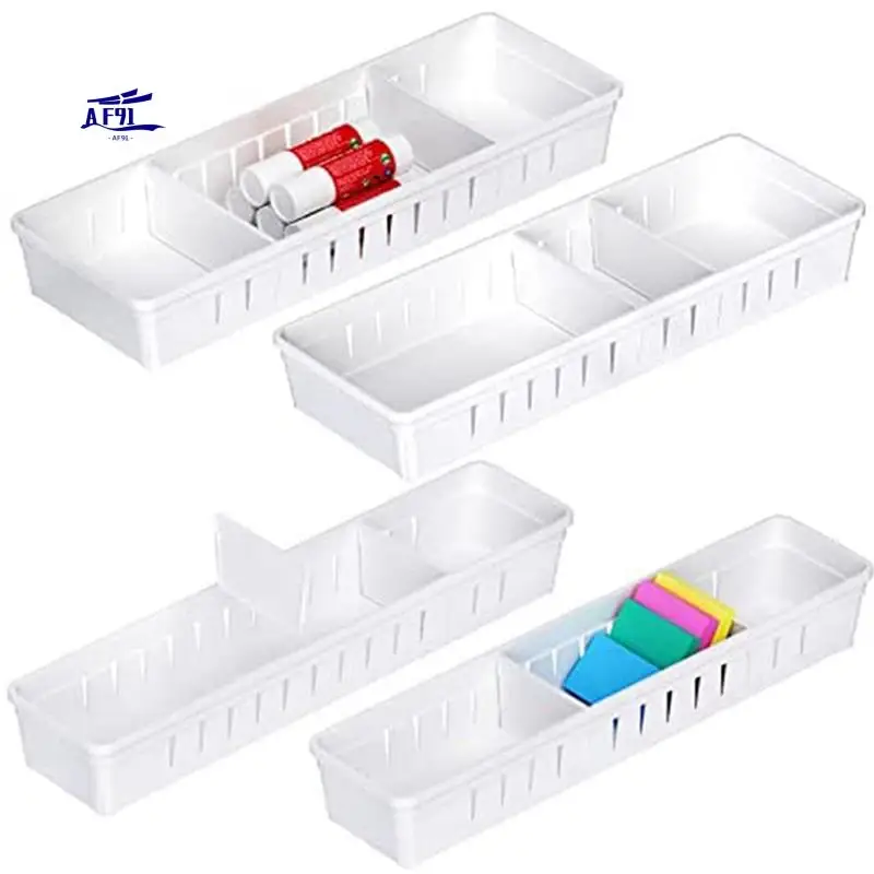 AF91-4 Pack Desk Drawer Organizer Trays Plastic Office Drawer Organizer Small Desk Organizer Set Makeup Organizer Storage Divide
AF91-4 Pack Desk Drawer Organizer Trays Plastic Office Drawer Organizer Small Desk Organizer Set Makeup Organizer Storage Divide