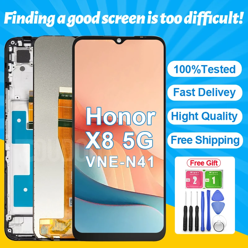 6,5 "экран для Huawei Honor X8 5G ЖК-дисплей VNE-N41 дигитайзер сенсорного экрана для Honor X8 5G запасные части в сборе дисплея
6,5 "экран для Huawei Honor X8 5G ЖК-дисплей VNE-N41 дигитайзер сенсорного экрана для Honor X8 5G запасные части в сборе дисплея