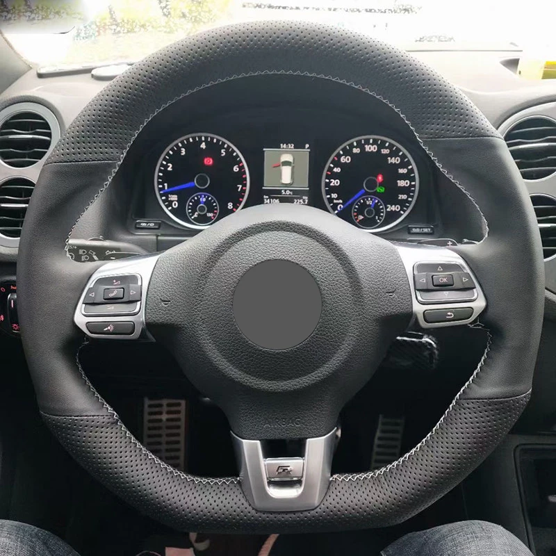 Leather Car Steering Wheel Cover for Volkswagen Golf 6 GTI MK6 VW Polo GTI Scirocco R Passat CC R-Line 2010 Car Interior Briad
Leather Car Steering Wheel Cover for Volkswagen Golf 6 GTI MK6 VW Polo GTI Scirocco R Passat CC R-Line 2010 Car Interior Briad