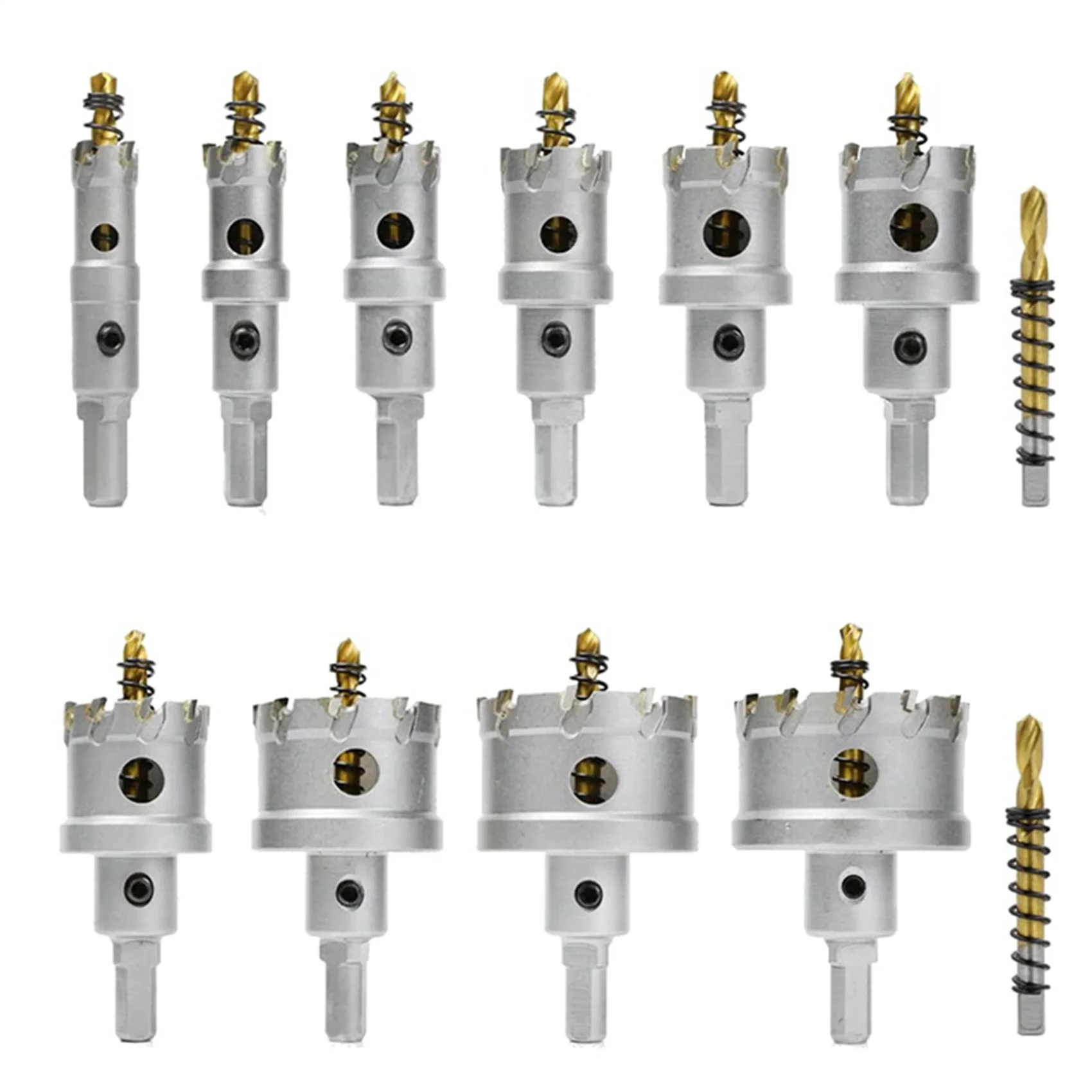 12-Piece TCT Hole Saw Kit for Hard Metal 5/8Inch to 2-1/8Inch Tungsten Carbide Tip Metal Hole Saw Kit
12-Piece TCT Hole Saw Kit for Hard Metal 5/8Inch to 2-1/8Inch Tungsten Carbide Tip Metal Hole Saw Kit