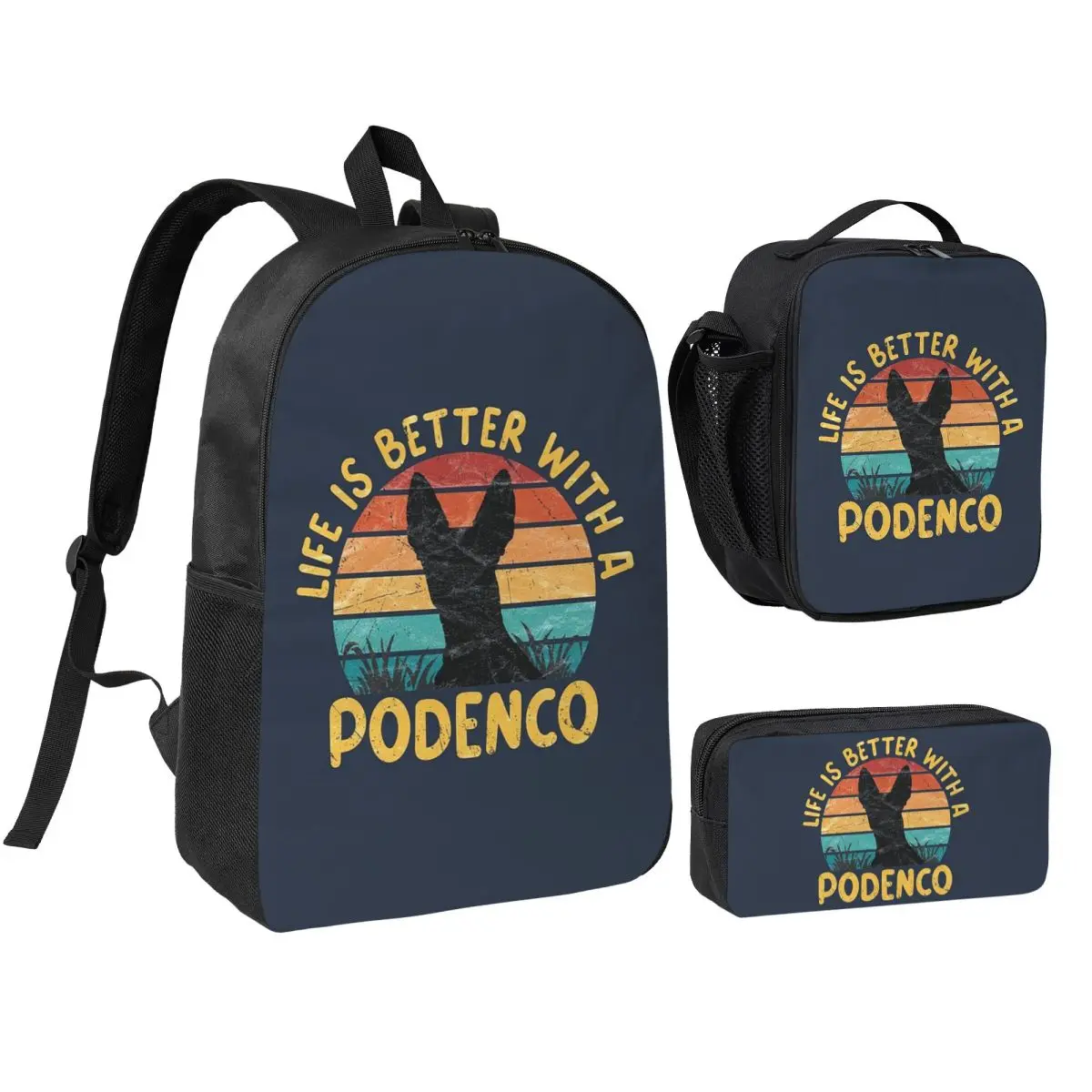 Life Is Better With A Podenco Backpack Boys Girls BookBag School Bag Shoulder Bags 3ps Insulated Lunch Bag Pencil Case
Life Is Better With A Podenco Backpack Boys Girls BookBag School Bag Shoulder Bags 3ps Insulated Lunch Bag Pencil Case