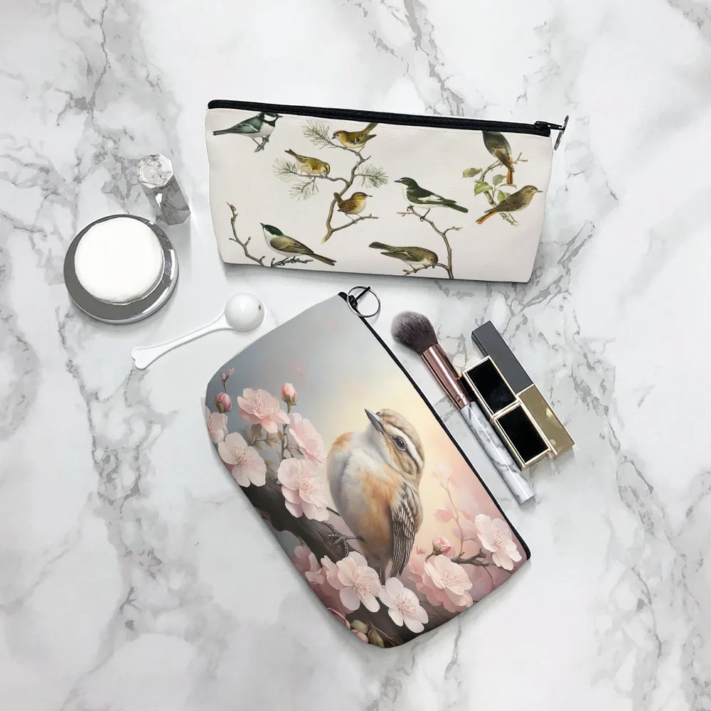 Cute bird printed canvas cosmetic bag large-capacity lady sparrow 3D printed portable cosmetic bag eyebrow pencil storage bag
Cute bird printed canvas cosmetic bag large-capacity lady sparrow 3D printed portable cosmetic bag eyebrow pencil storage bag