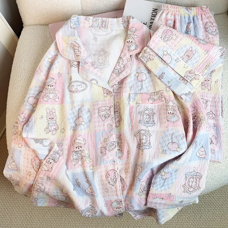 Dopamine cute bear women's pajamas long-sleeved long pants spring and autumn season new sweet girl homewear two-piece suit
Dopamine cute bear women's pajamas long-sleeved long pants spring and autumn season new sweet girl homewear two-piece suit