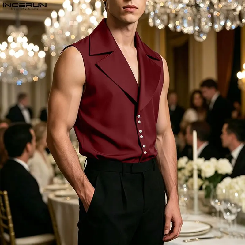 INCERUN Men's Shirt Lapel Sleeveless Solid Color Casual Tops Men Clothes Summer 2026 Elegant Streetwear Fashion Camisa Shirts
INCERUN Men's Shirt Lapel Sleeveless Solid Color Casual Tops Men Clothes Summer 2026 Elegant Streetwear Fashion Camisa Shirts