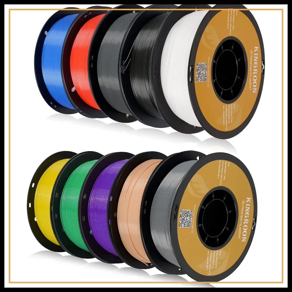 PLA 3D Printer Filament 10 Pack, 1.75 mm, 10 kg, Dimensional Accuracy +/- 0.02 mm, Multicolor
PLA 3D Printer Filament 10 Pack, 1.75 mm, 10 kg, Dimensional Accuracy +/- 0.02 mm, Multicolor