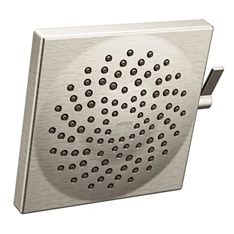 Showerhead for bathroom use, brushed nickel finish, two-function spray with 8.5-inch diameter rainshower, sleek modern design a
Showerhead for bathroom use, brushed nickel finish, two-function spray with 8.5-inch diameter rainshower, sleek modern design a